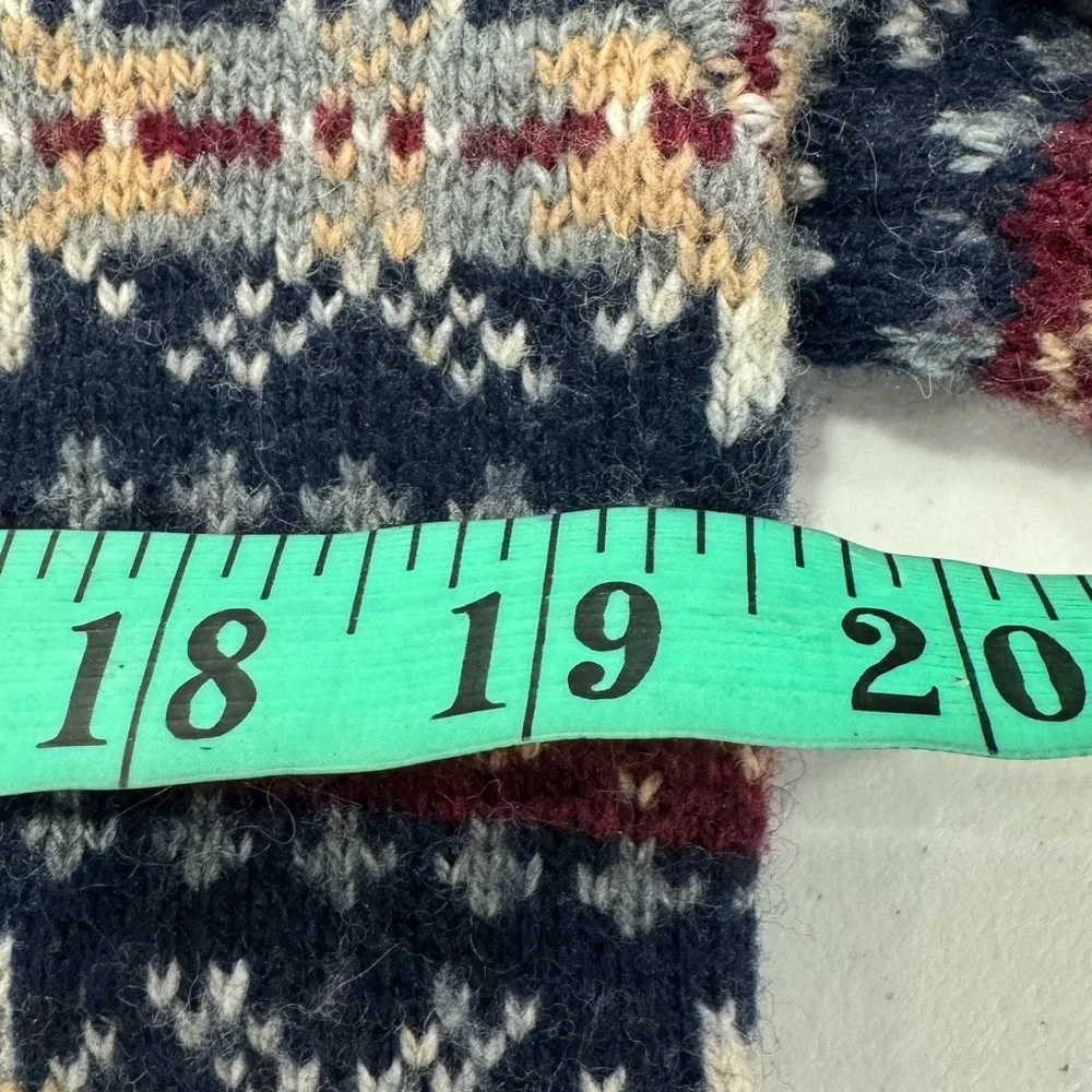 J.Crew Men Fair Isle Wool‎ Fisherman Sweater Size Small